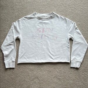 Sun Child White Cropped Sweatshirt